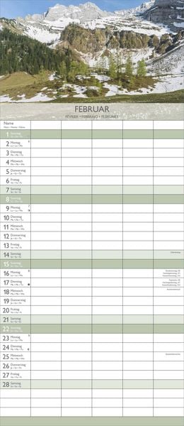 Produktbild: Traumziele 2026 Familienplaner - Familienkalender - Wandkalender - 19,5x45