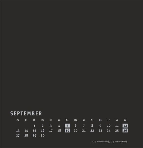 Produktbild: Premium-Bastelkalender schwarz gro&szlig; 2027