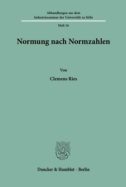 Produktbild: Normung nach Normzahlen.