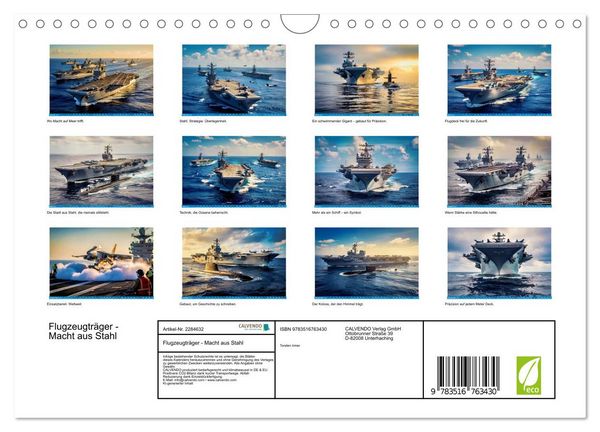 Produktbild: Flugzeugtr&auml;ger - Macht aus Stahl (Wandkalender 2027 DIN A4 quer), CALVENDO Monatskalender