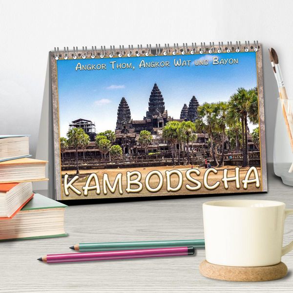 Produktbild: Kambodscha, Angkor Thom, Angkor Wat und Bayon (Tischkalender 2026 DIN A5 quer), CALVENDO Monatskalender