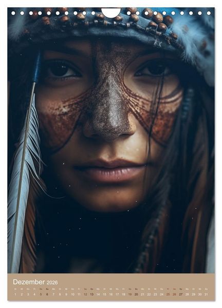 Produktbild: Schamanische Seelen: Mystische Indianerportraits (Wandkalender 2026 DIN A4 hoch), CALVENDO Monatskalender