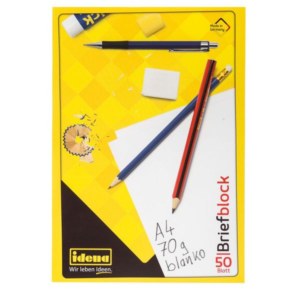 Idena Briefblock blanko 50 Blatt 70g/m² DIN A4