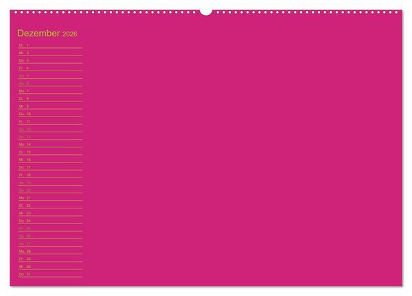 Produktbild: Bastel-Geburtstagskalender pink / Geburtstagskalender (Wandkalender 2026 DIN A2 quer), CALVENDO Monatskalender