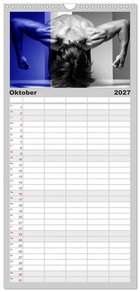 Produktbild: Familienplaner 2027 - Naked men behind the colors &ndash; &Auml;sthetische Aktfotografien mit 5 Spalten (Wandkalender, 21 x 45 cm) CALVENDO