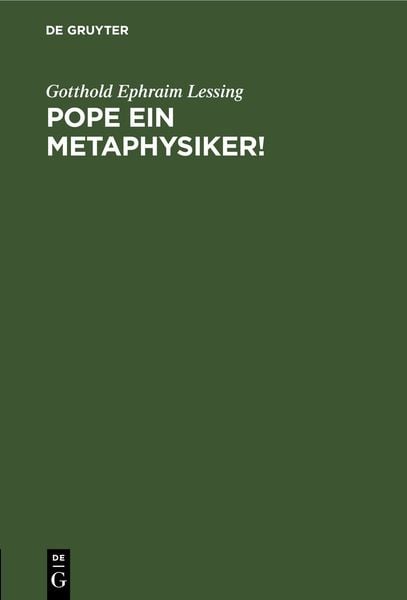 Produktbild: Pope ein Metaphysiker!