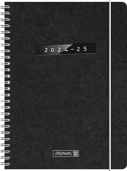 Schülerkalender 2024/2025 'Monochrome', 2 Seiten = 1 Woche, A5, 208 Seiten, schwarz