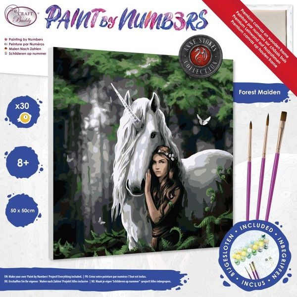 Produktbild: Craft Buddy PBN5050E - Paint by Numbers, Forest Maiden, 50x50 cm