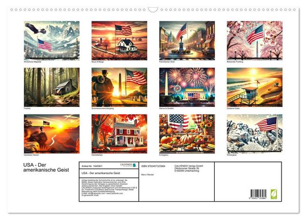 Produktbild: USA - Der amerikanische Geist (Wandkalender 2026 DIN A2 quer), CALVENDO Monatskalender