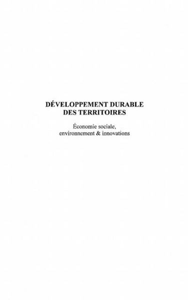 Produktbild: Developpement durable des territoires
