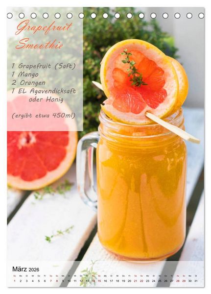 Produktbild: Smoothies zum Selbermachen (Tischkalender 2026 DIN A5 hoch), CALVENDO Monatskalender