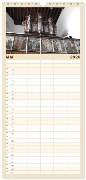 Produktbild: Familienplaner 2026 - Fantastische Welt der Orgeln mit 5 Spalten (Wandkalender, 21 x 45 cm) CALVENDO