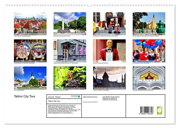 Produktbild: Tallinn City Tour (hochwertiger Premium Wandkalender 2026 DIN A2 quer), Kunstdruck in Hochglanz