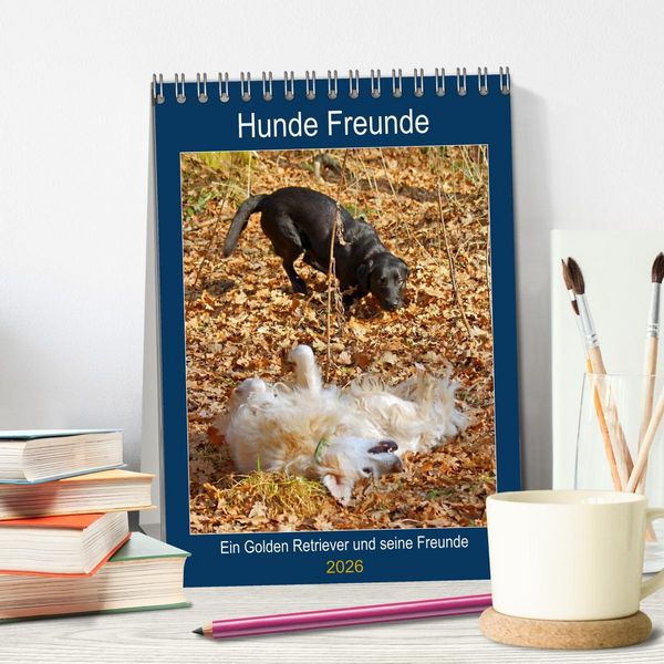 Produktbild: Hunde Freunde (Tischkalender 2026 DIN A5 hoch), CALVENDO Monatskalender