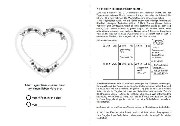 Produktbild: Selbstliebe Tagebuch und Tagesplaner f&uuml;r 2 Monate