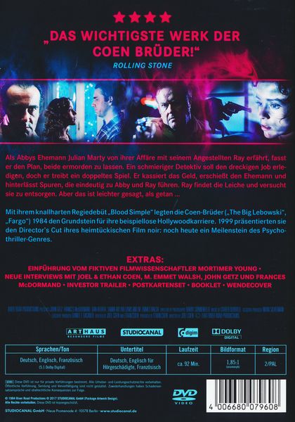Produktbild: Blood Simple - Director's Cut/Remastered [SE]