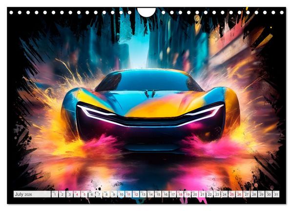 Produktbild: COOL SPORTSCARS Breathtaking AI-generated speedsters (Wall Calendar 2026 DIN A4 landscape), CALVENDO 12 Month Wall Calendar