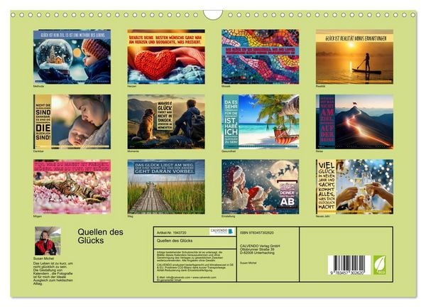 Produktbild: Quellen des Gl&uuml;cks (Wandkalender 2026 DIN A3 quer), CALVENDO Monatskalender