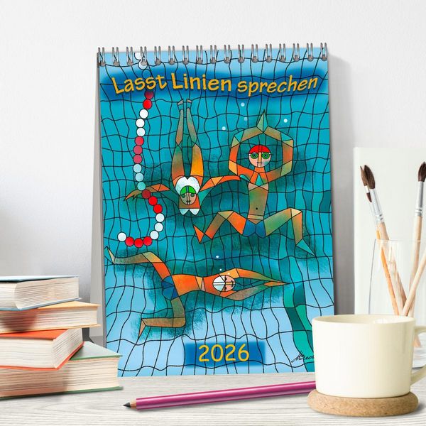 Produktbild: Lasst Linien sprechen (Tischkalender 2026 DIN A5 hoch), CALVENDO Monatskalender