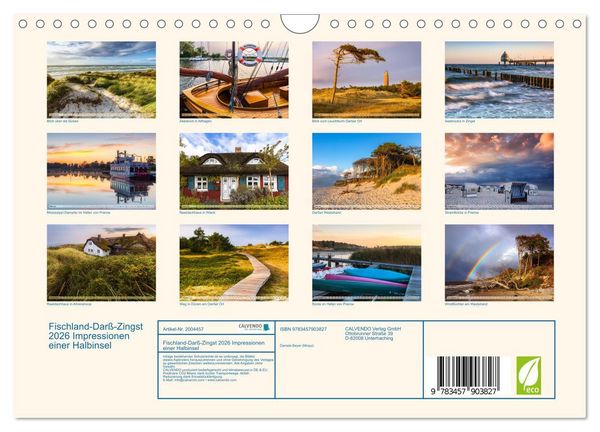 Produktbild: Fischland-Dar&szlig;-Zingst 2026 Impressionen einer Halbinsel (Wandkalender 2026 DIN A4 quer), CALVENDO Monatskalender