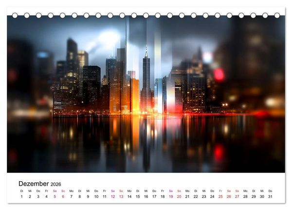 Produktbild: Stadt Lichter (Tischkalender 2026 DIN A5 quer), CALVENDO Monatskalender