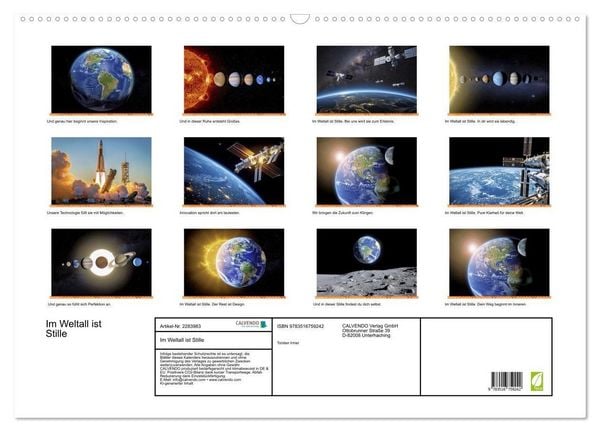Produktbild: Im Weltall ist Stille (Wandkalender 2027 DIN A2 quer), CALVENDO Monatskalender