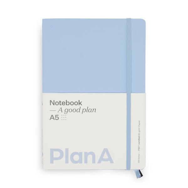 Notizbuch A5 Softcover French Blue dotted, 128 Seiten