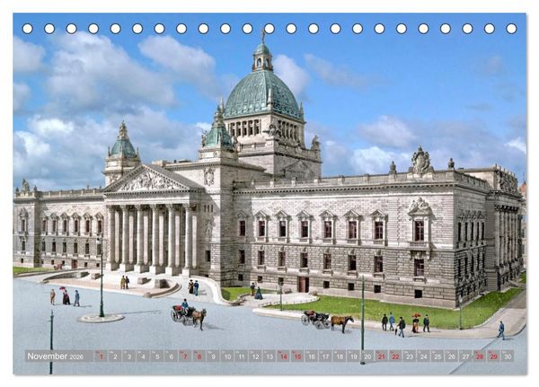 Produktbild: Leipzig zur Kaiserzeit in Farbe (Tischkalender 2026 DIN A5 quer), CALVENDO Monatskalender