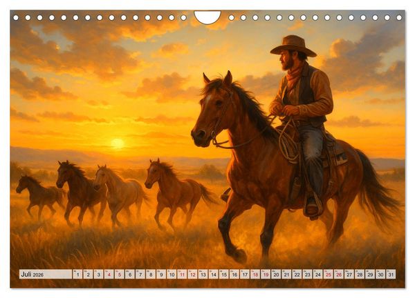 Produktbild: USA &ndash; von Yellowstone bis Texas - Cowboys, Pr&auml;rie und Bisons (Wandkalender 2026 DIN A4 quer), CALVENDO Monatskalender