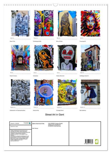 Produktbild: Street Art in Gent (Wandkalender 2026 DIN A2 hoch), CALVENDO Monatskalender