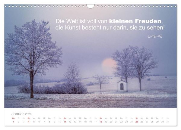 Produktbild: Zauberhafte Spr&uuml;che - Bunte Seelenbl&uuml;ten (Wandkalender 2026 DIN A3 quer), CALVENDO Monatskalender