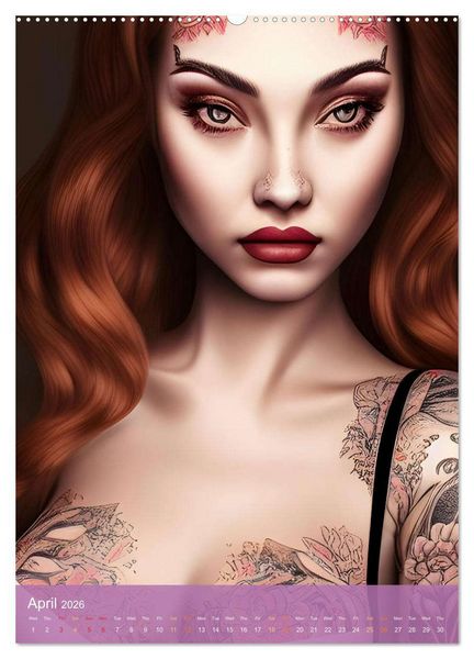 Produktbild: Inked Visions (High Quality Premium Wall Calendar 2026 DIN A2 portrait),CALVENDO 12 Month Wall Calendar