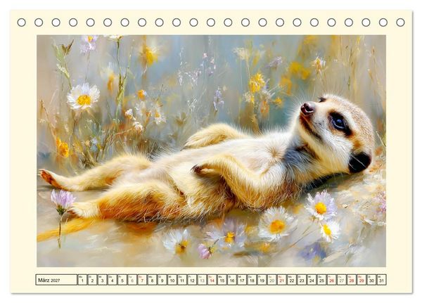 Produktbild: Erdm&auml;nnchen. Kleine Helden der Savanne (Tischkalender 2027 DIN A5 quer), CALVENDO Monatskalender