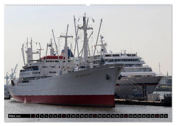 Produktbild: Kreuzfahrtschiffe in Hamburg (hochwertiger Premium Wandkalender 2026 DIN A2 quer), Kunstdruck in Hochglanz