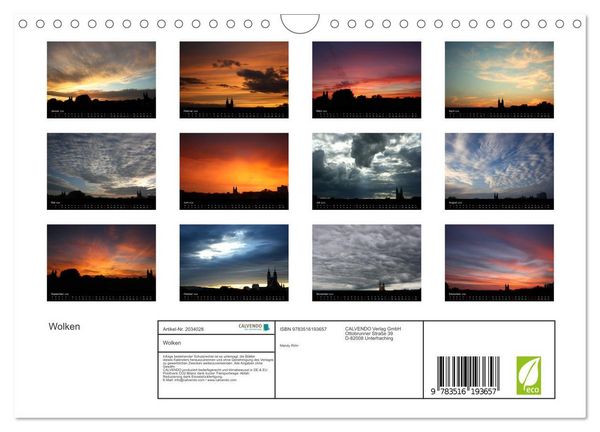 Produktbild: Wolken (Wandkalender 2026 DIN A4 quer), CALVENDO Monatskalender