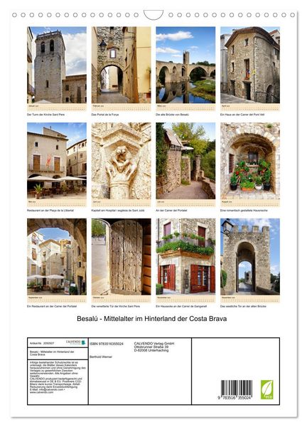 Produktbild: Besal&uacute; - Mittelalter im Hinterland der Costa Brava (Wandkalender 2026 DIN A3 hoch), CALVENDO Monatskalender