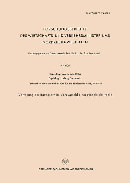 Produktbild: Verteilung der Bastfasern im Verzugsfeld einer Nadelstabstrecke