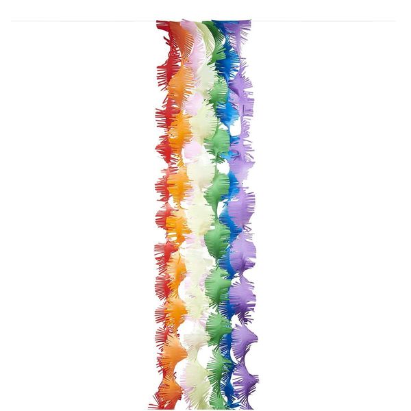 Krepp Girlanden, Regenbogen Klassik Mix, , 7 Stk, 17,5 cm x 3 m, inkl. 2 m Kordel