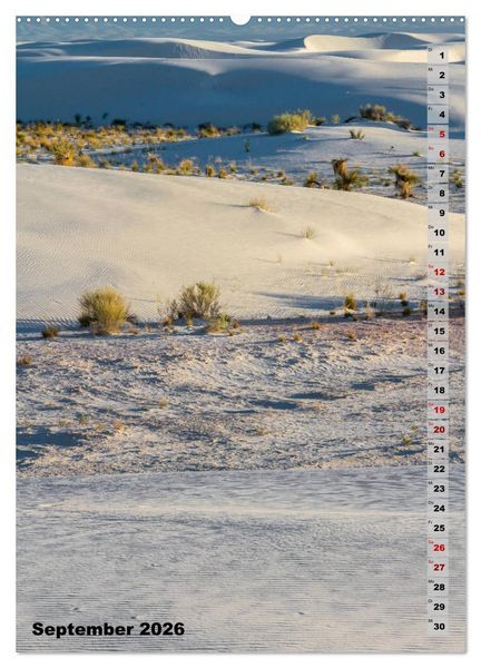 Produktbild: WHITE SANDS NATIONAL MONUMENT W&uuml;stenimpressionen (hochwertiger Premium Wandkalender 2026 DIN A2 hoch), Kunstdruck in Hochglanz