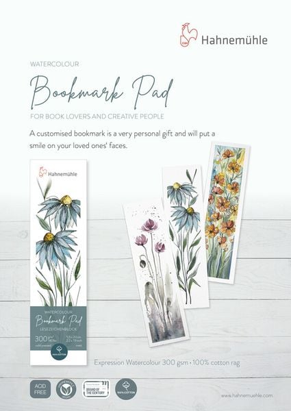 Produktbild: Hahnem&uuml;hle Papier Lesezeichenblock, 5,5 x 20 cm, 300 g/m&sup2;