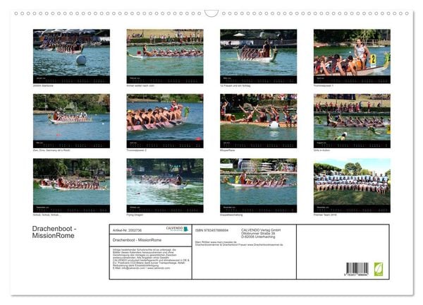 Produktbild: Drachenboot - MissionRome (Wandkalender 2026 DIN A2 quer), CALVENDO Monatskalender