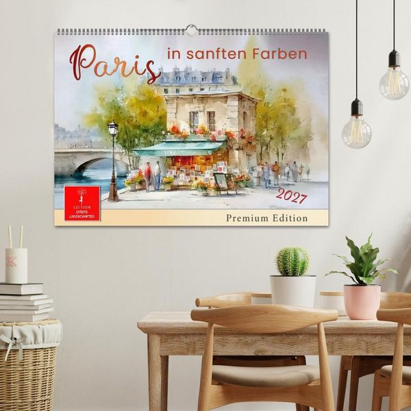Produktbild: Paris in sanften Farben (Wandkalender 2027 DIN A2 quer), CALVENDO Monatskalender