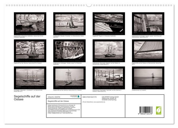 Produktbild: Segelschiffe auf der Ostsee (hochwertiger Premium Wandkalender 2026 DIN A2 quer), Kunstdruck in Hochglanz