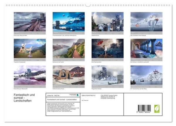 Produktbild: Fantastisch und surreal - Landschaften (hochwertiger Premium Wandkalender 2026 DIN A2 quer), Kunstdruck in Hochglanz