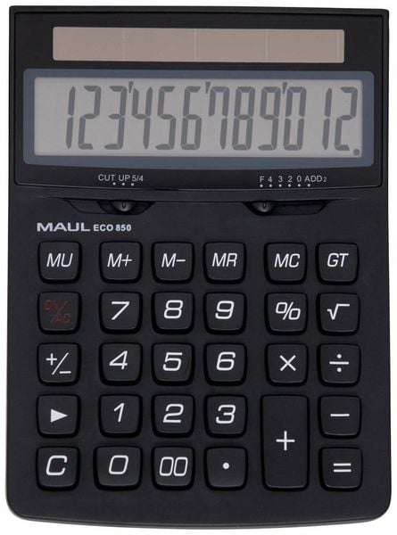 Maul ECO 850 Taschenrechner Schwarz Display (Stellen): 12 solarbetrieben (B x H x T) 126 x 174 x 35 mm
