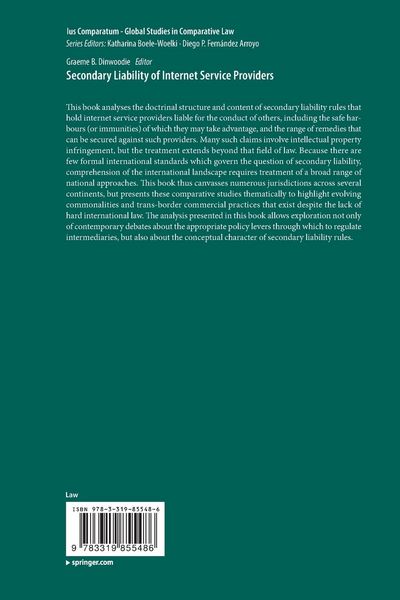 Produktbild: Secondary Liability of Internet Service Providers