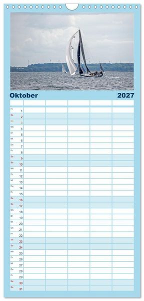 Produktbild: Familienplaner 2027 - Segelboote - Eleganz in Vollendung mit 5 Spalten (Wandkalender, 21 x 45 cm) CALVENDO