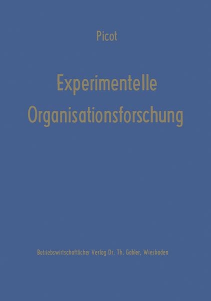 Produktbild: Experimentelle Organisationsforschung