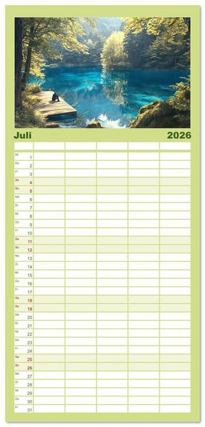 Produktbild: Familienplaner 2026 - Wandergl&uuml;ck - Momente der Freiheit in der Natur mit 5 Spalten (Wandkalender, 21 x 45 cm) CALVENDO