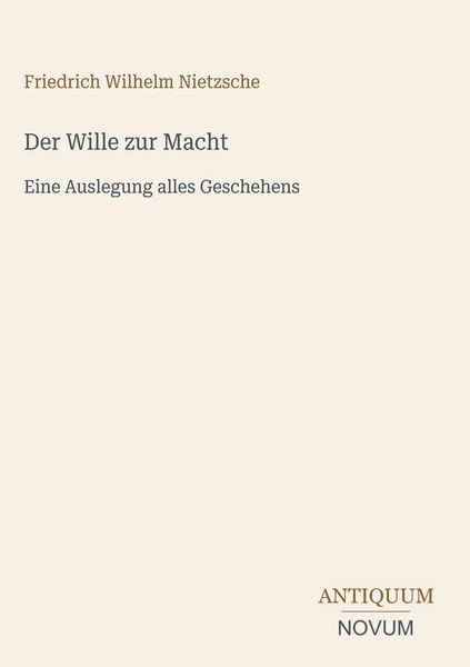 Produktbild: Der Wille zur Macht